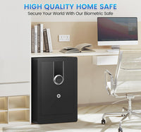 5.5 Cuft Large Biometric Safe for Home, Heavy Duty Safe Box | with Fingerprint & Keypad Dual-Alarm System and 3 Movable Shelves , Large Document Safes for Money Jewelry