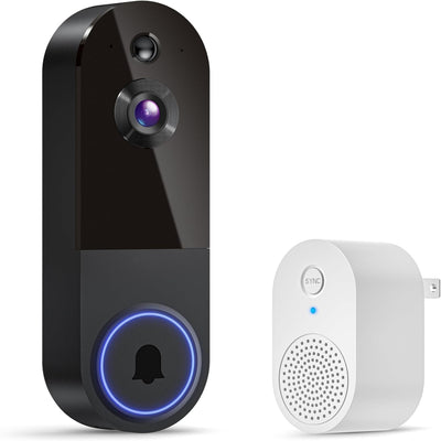 1080P Wireless Video Doorbell Camera, AI Human Detection, 2-Way Talk, Night Vision, Cloud Storage, Indoor Outdoor Dome Surveillance Camera, Battery Powered