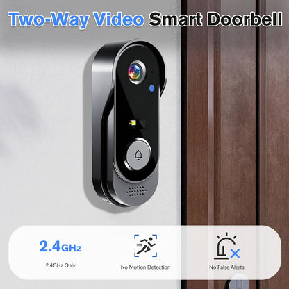 Doorbell Camera Wireless, Video Door Bell Battery with Monitor | No Wifi or No APP Needed for Front Door Home Security, Two-Way Audio, No Subscription Local Storage, Easy Setup