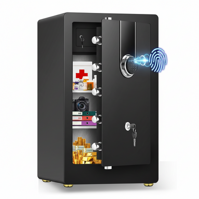 8.5 Cuft Heavy Duty Biometric Safe Box, Home Safes Water Fireproof | Large Document Safety with Bottom Hidden Safe and Dual Alarms, Digital Security Safety Box for Money Jewelry Firearm Medicine