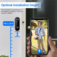 HD Wireless Video Doorbell Camera with Chime, Smart Human Detection, Real-Time Alert, FHD Night Vision, Two-Way Audio, IP65 Waterproof, 2.4Ghz Wifi, SD Card Storage/Cloud Storage
