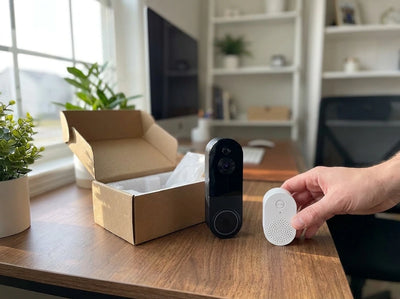 Customer photo of 1080P Wireless Video Doorbell Camera, AI Human Detection, 2-Way Talk, Night Vision, Cloud Storage, Indoor Outdoor Dome Surveillance Camera, Battery Powered