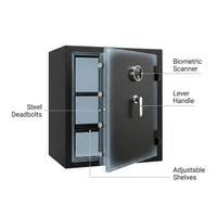 1.45 Cu. Ft. Large Safe with Biometric Lock, Black Matte — How It Works