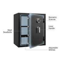 Biometric Safe Built for Secure Storage, 1.45 Cu Ft Capacity, 120 Fingerprint Memory, Steel Construction — How It Works
